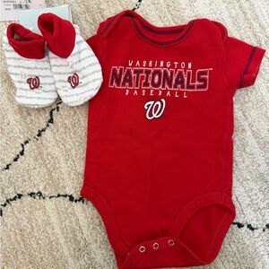 Baby Bodysuit and Booties Set - Red